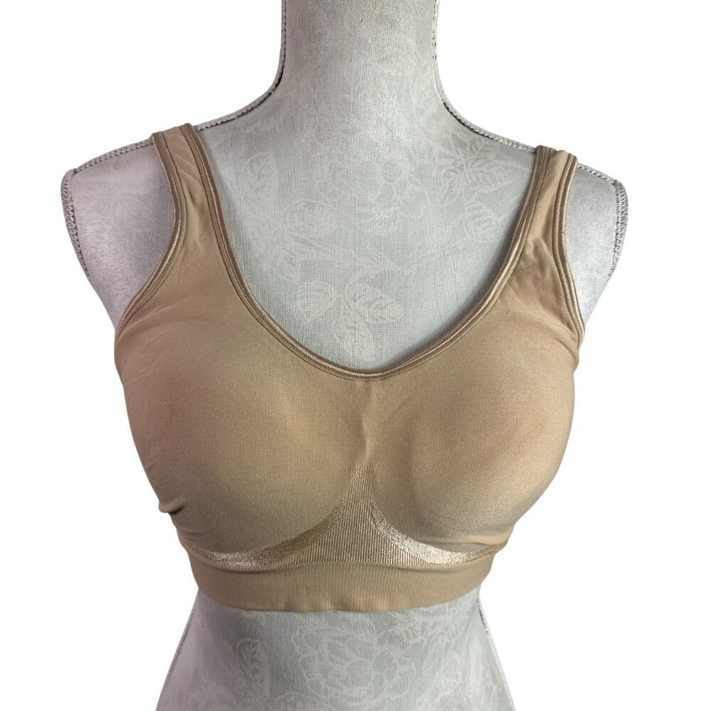 BALI Comfort Women's L Wireless Bra‎ Beige NWT
